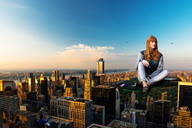 giantess collage city clothed helicopter wonderslug red_hair sitting outdoors alina_kovalenko