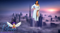 giantess collage city skyscraper tower sunset rihanna stars fog giantessbuster209