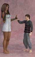 gentle clothed barefoot brunette dress mini_giantess digital_render