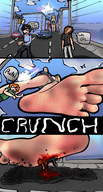 drawing giantess crush panties feet city upskirt comic color blood low_angle gore foot_crush unaware cruel point_of_view mspaintgts akari akari_hanao moe!_ninja_girls