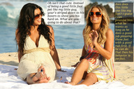 blonde long_hair beach toes barefoot soles climbing brunette smiling story sitting shrunken_man laughing sunglasses outdoors