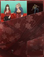 breasts drawing blonde comic color large_breasts butt clothed cleavage butt_crush brunette sitting unaware shrunken_man indoors giantessfan sofa a_weekend_alone valerie_bradson neil_proctor mary-jean_leheron jieun