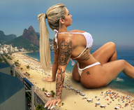 collage mega blonde long_hair butt swimsuit beach ocean tattoo redcoffee1 leticia_alonso
