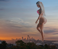 collage city mega blonde long_hair destruction barefoot skyscraper sky tattoo sunset redcoffee1 leticia_alonso