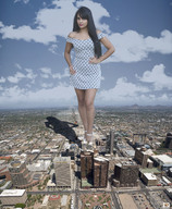 collage landscape city mega destruction helicopter wonderslug dress legs walking skyscraper sky looking_at_viewer phoenix yasmin foot_prints