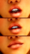 giantess vore comic mouth lips shrunken_woman close_up voluptuous digital_render opal ashkiiwolf parted_lips