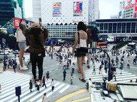 giantess collage city clothed shoes asian giantesses peaceful public crosswalk citygoers airraid