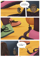 drawing comic black_hair long_hair blood brunette basketball unaware dark_skin shoe_crush dialogue panels ayami6 minor_league