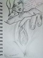 drawing nude pussy monochrome point_of_view mercy looking_at_viewer overwatch kasumikills angela_ziegler