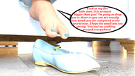 clothed bed in_shoe story shrunken_man indoors nail_polish blue_nails digital_render