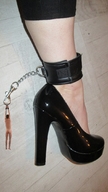 collage nude high_heels shrunken_man ankle_bracelet hanging_on chained_up