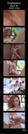 breasts nipples gentle nude pussy clit penis handheld barefoot pubic_hair bed story red_hair shrunken_man bedroom between_fingers digital_render maskedcollager
