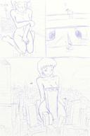drawing growth giantess monochrome helicopter short_hair sitting looking_down convenient_censorship