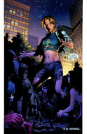drawing growth giantess manga city mega blonde comic buildings anime hawkeye costume ripped_clothing dialogue green_skin cassie_lang stature marvel_comics bare_midriff kate_bishop hulking young_avengers wiccan patriot