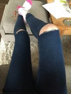 clothed jeans socks shrunken_man looking_down indoors point_of_view ripped_clothing giantess_pov nike_thea