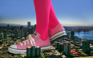 giantess collage city shoes socks outdoors converse