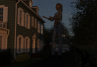 long_hair clothed ponytail vehicles home outdoors digital_render