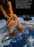 giantess collage giga long_hair toes barefoot soles brunette story necklace discarded_shoes masterofmicro discarded_socks