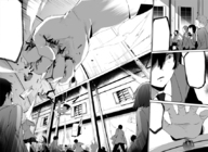 drawing giantess manga comic monochrome hand school falling grabbing school_uniforms falling_debris fistful