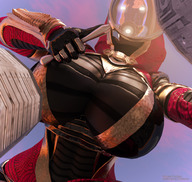 breasts giantess city mega alien gloves crawling looming mask magnifying_glass point_of_view hood helmet glowing_eyes digital_render mass_effect quarian looking_at_tinies