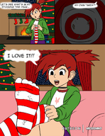 drawing feet color smiling story christmas socks red_hair ponytail frankie_foster shrunken_man entrapment micromike fosters_home_for_imaginary_friends cartoon_network dialogue hair_pin