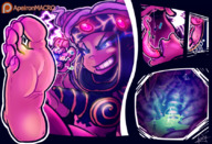 drawing giantess feet vore comic color tongue toes soles stomach power_rangers apeiron-macro rita_repulsa