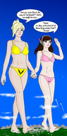 bikini drawing giantess mega blonde color destruction barefoot brunette foot_crush giantesses mercy cities strolling overwatch tpl8 d.va hana_song angela_ziegler