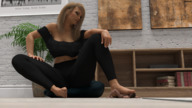 feet blonde barefoot foot_crush hand shrunken_man pinned under_foot floor looking_at_tiny digital_render amgipi