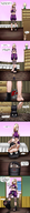 drawing comic ino_yamanaka clothed toes barefoot soles bed sandals transformation shrunken_man indoors panels lamp dresser mouse_ears micromike