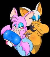 drawing giantess furry huge_breasts sonic_series sonic_the_hedgehog shrunken_man giantesses large_butt voluptuous rouge_the_bat between_butts skimpy_clothing between_buttcheeks