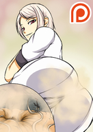 drawing white_hair color red_eyes fart shrunken_man looking_down trapped gas butthole etz food_wars ryo_kurokiba alice_nakiri