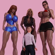 giantess large_breasts cleavage mini_giantess shrunken_man giantesses thighs skimpy_clothing digital_render minigtslover