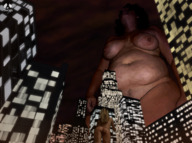 drawing nipples giantess nude size_difference city mega blonde black_hair color low_angle giantesses night voluptuous pandoza strolling