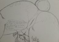 breasts drawing giantess nude pussy furry tail monochrome butt bunny shrunken_men thighs rabbit_girl point_of_view mature calling_out waving_arms dylan