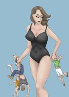 drawing giantess swimsuit small_men brunette captives e10gts