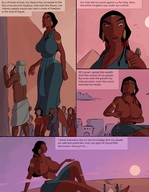 breasts drawing growth giantess giga city mega comic black_hair color skirt huge_breasts pyramid topless goddess milk ponytail egypt sun lactation giantesses dark_skin braid earrings dreamworks caiman2 prince_of_egypt tzipporah