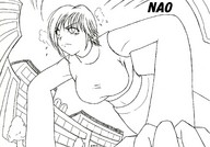 drawing giantess mega monochrome exercise anime low_angle nao short_hair point_of_view