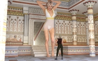 giantess blonde barefoot domination legs floor looking_at_tiny digital_render aaabbbzzz tomb pharaohs_tomb