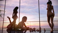breasts micro nude blonde comic butt brunette smiling shrunken_men window multisized shrunken_woman looking_down room screaming sunset coffee_table digital_render lfcfan adeline viktoria