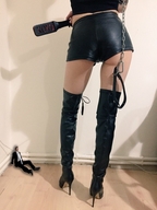 collage butt clothed high_heels sitting shorts shrunken_man suit standing leash chain dominatrix paddle corner msku