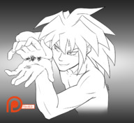 drawing crush monochrome long_hair giant blood hand_crush no_background spokle bakura giant_ale
