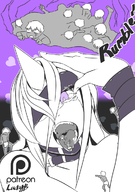 drawing giantess vore color tongue mouth teeth digestion open_mouth multiple_victims blindfold horn stomach_view ogress lucky_b looking_at_tinies