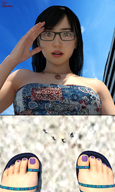 feet toes glasses shrunken_men sandals point_of_view