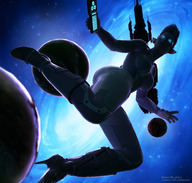 breasts giantess giga alien space planet high_heels thighs point_of_view jetslasher stars pointed_ears digital_render cosmic_giantess