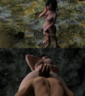 breasts nipples nude aroused butt sex barefoot oral brunette mini_giantess navel cave standing manicure digital_render mundo