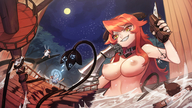 breasts drawing nipples nude tail color destruction bath water smiling red_hair magic fairies ships horn sharp_teeth anchor airomed