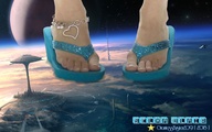 collage feet giga space planet fantasy toes sandals ankle_bracelet stars space_station selma_blair giantessbuster209