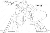 drawing micro monochrome high_heels butt_crush blood unaware shrunken_people shoe_crush disney point_of_view buggysplat gogo_tomago big_hero_6 honey_lemon