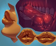 drawing giantess vore color tongue mouth saliva lips sucking inside_mouth between_teeth emmagear kononiko catherine_the_titan