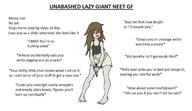 drawing giantess color barefoot brunette shorts funny top meme messy_hair